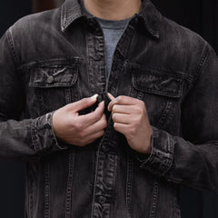 Denim Trucker Jacket | Faded Black